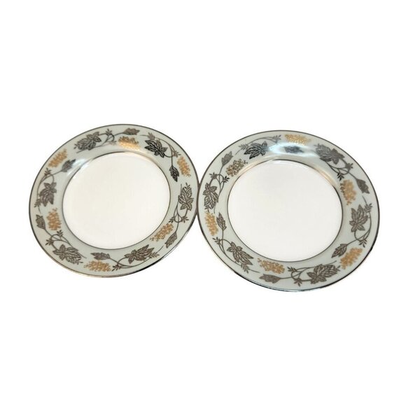 Noritake China Garland Bread & Butter Plates Set Of 2 Japan 5487 6.25" Floral De - Picture 2 of 9